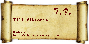 Till Viktória névjegykártya